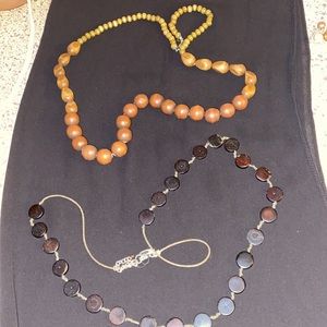 Wooden beaded necklaces